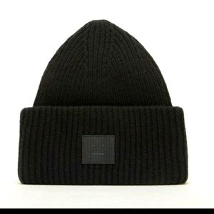 Authentic Acne Studios ribbed black beanie hat